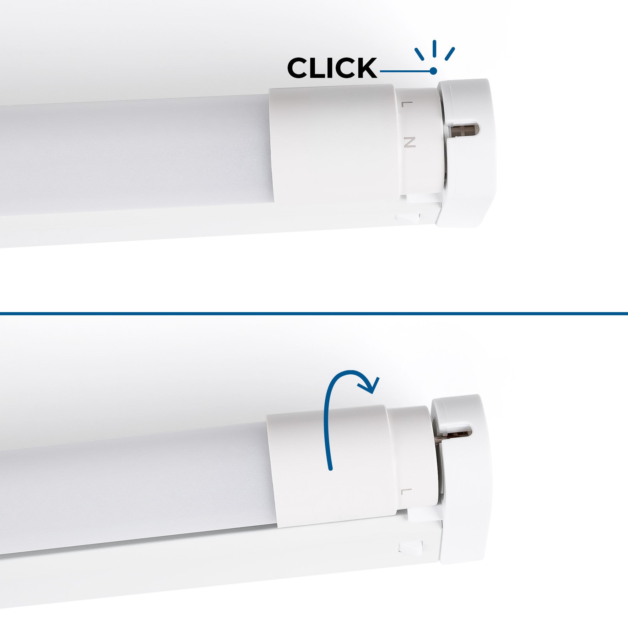 Kit regleta portatubos + tubo LED T8 - 24W - 150cm (12)