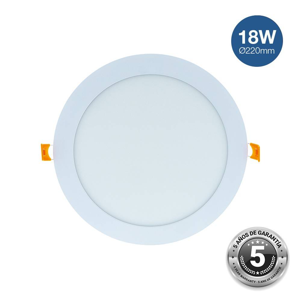 Downlight LED circular empotrable 18W - Corte Ø 205 mm - 5 años de garantía