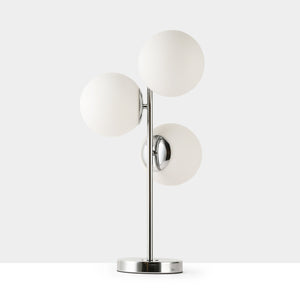 Lámpara de mesa bola cristal triple "ROM" - 3 x E27 - Ø 15cm