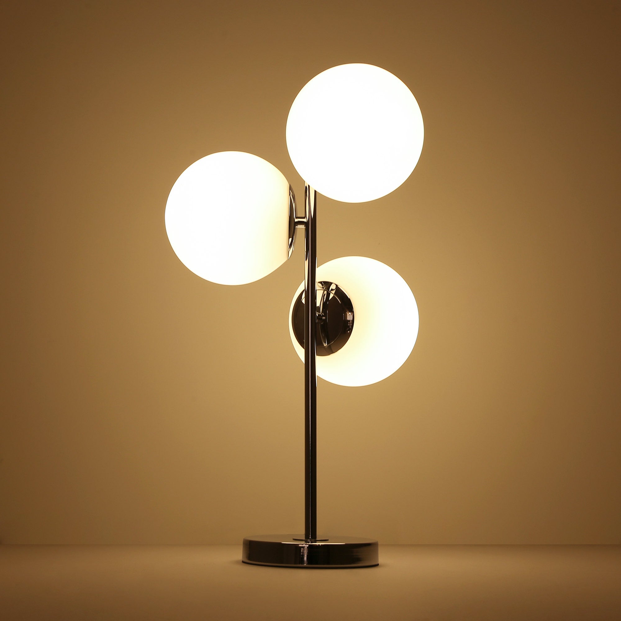 Lámpara de mesa bola cristal triple "ROM" - 3 x E27 - Ø 15cm (4)