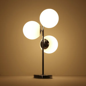 Lámpara de mesa bola cristal triple "ROM" - 3 x E27 - Ø 15cm (4)