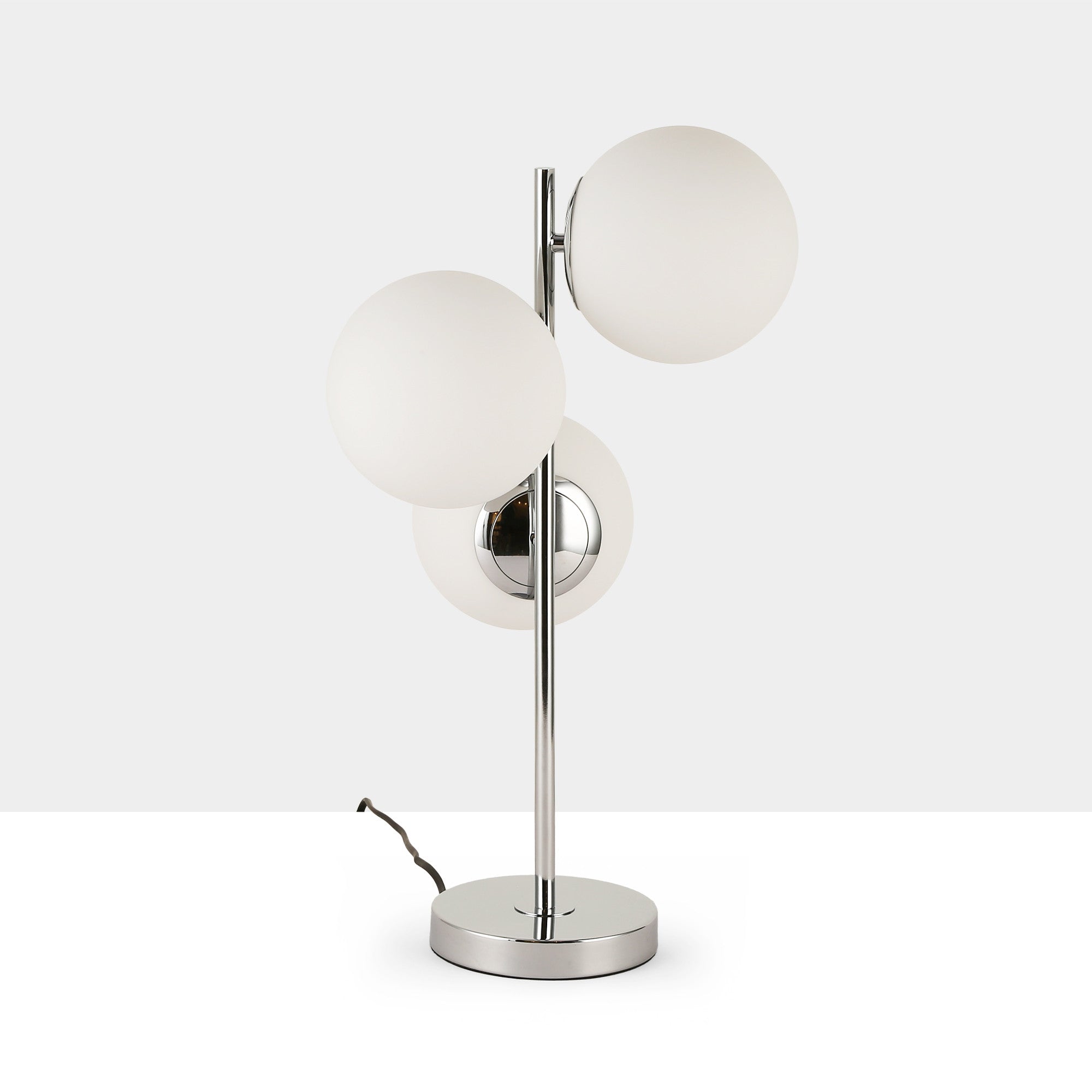 Lámpara de mesa bola cristal triple "ROM" - 3 x E27 - Ø 15cm (6)