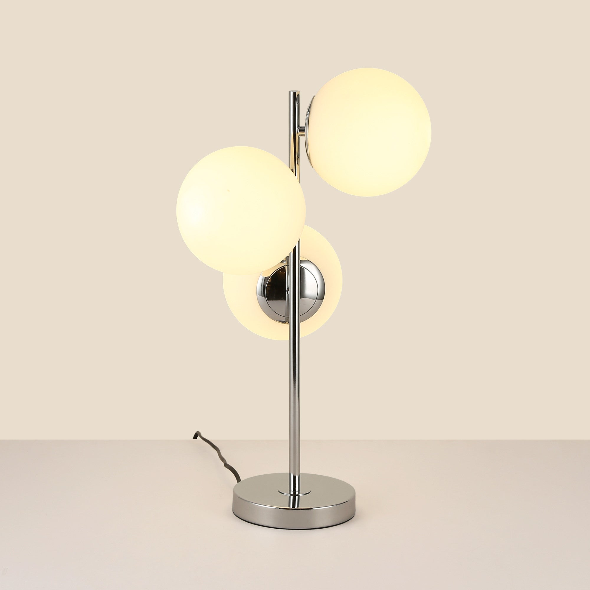 Lámpara de mesa bola cristal triple "ROM" - 3 x E27 - Ø 15cm (7)