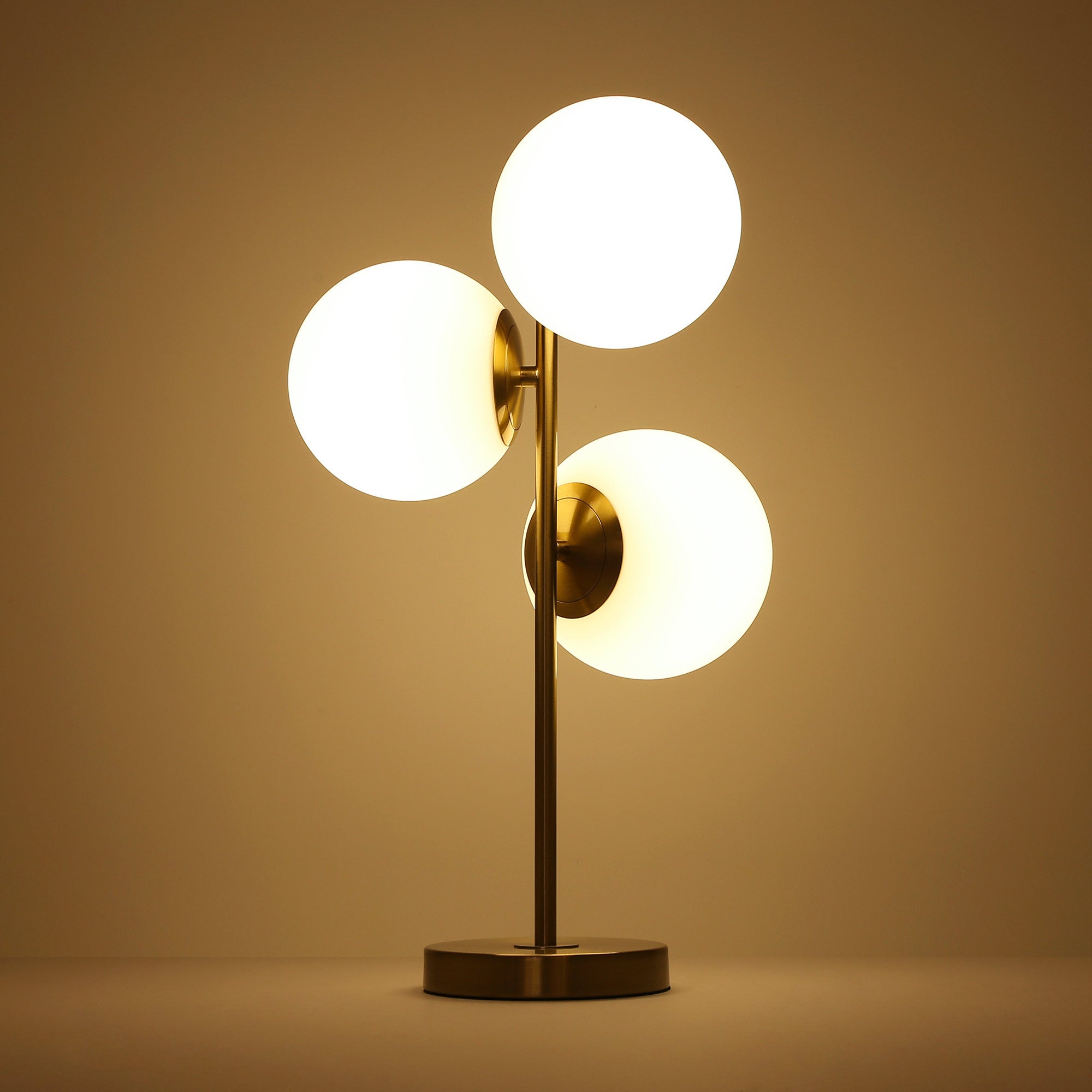 Lámpara de mesa bola cristal triple "ROM" - 3 x E27 - Ø 15cm (18)