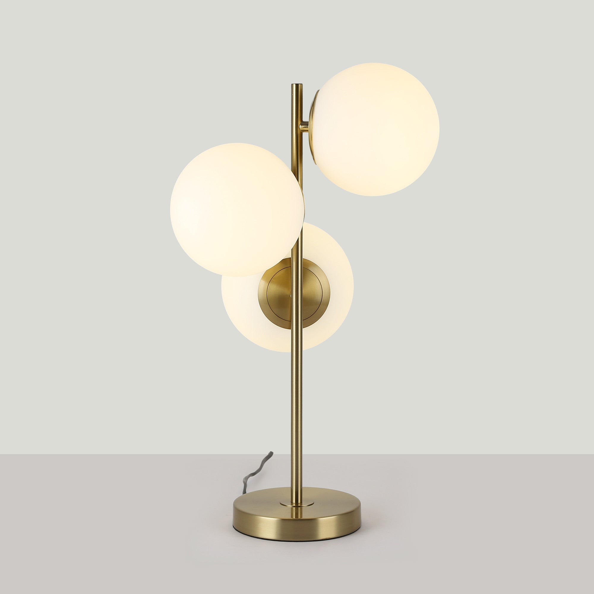 Lámpara de mesa bola cristal triple "ROM" - 3 x E27 - Ø 15cm (21)