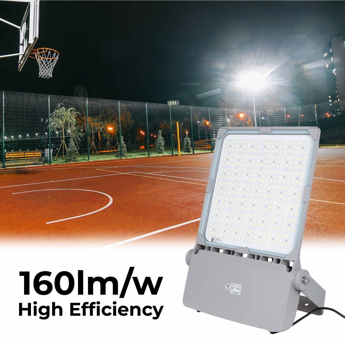 Proyector LED asimétrico exterior 600W - Regulable 1-10V - 160lm/W - IP66 - Barcelona Led-