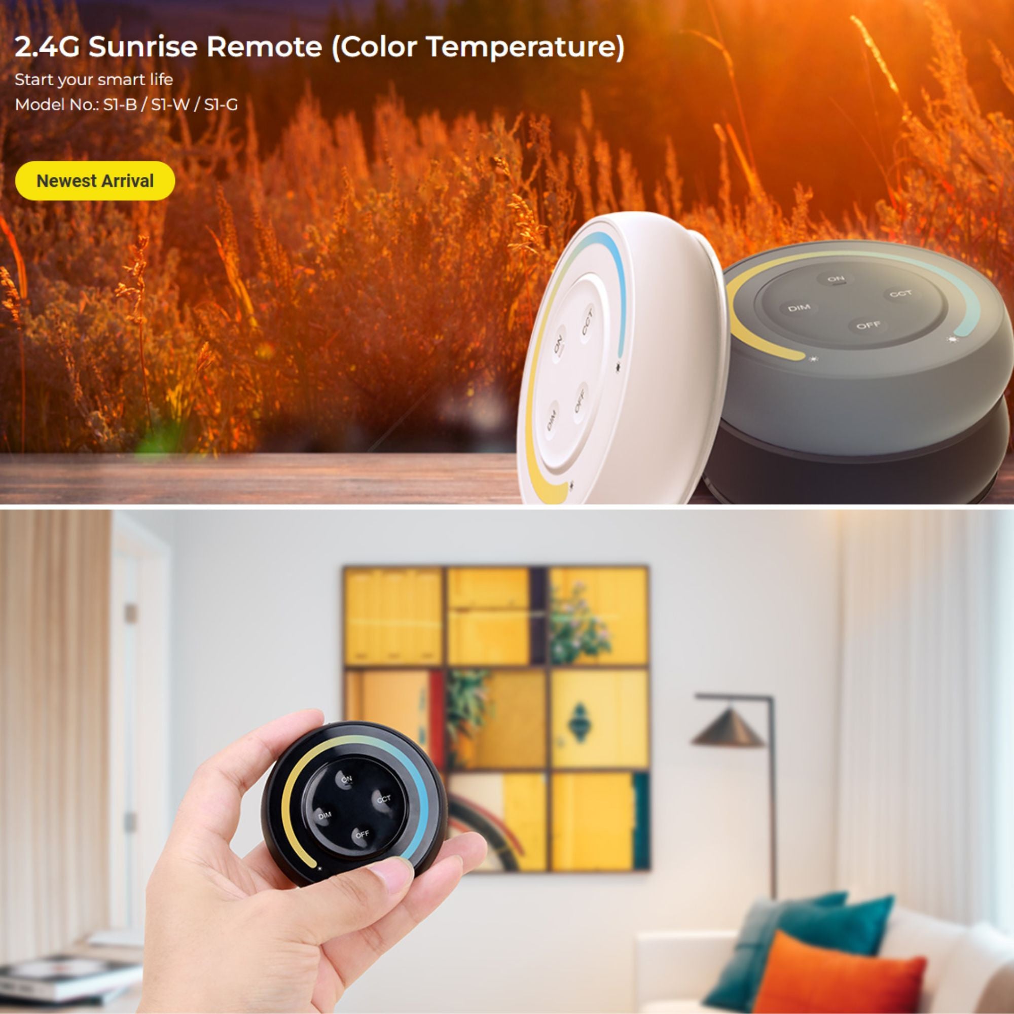 Mando a distancia mini RF - CCT - Base magnética - Mi Light - 2.4GHz (1)