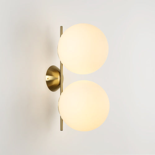 Double crystal ball wall light 