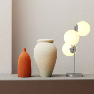 Lámpara de mesa bola cristal triple "ROM" - 3 x E27 - Ø 15cm (3)