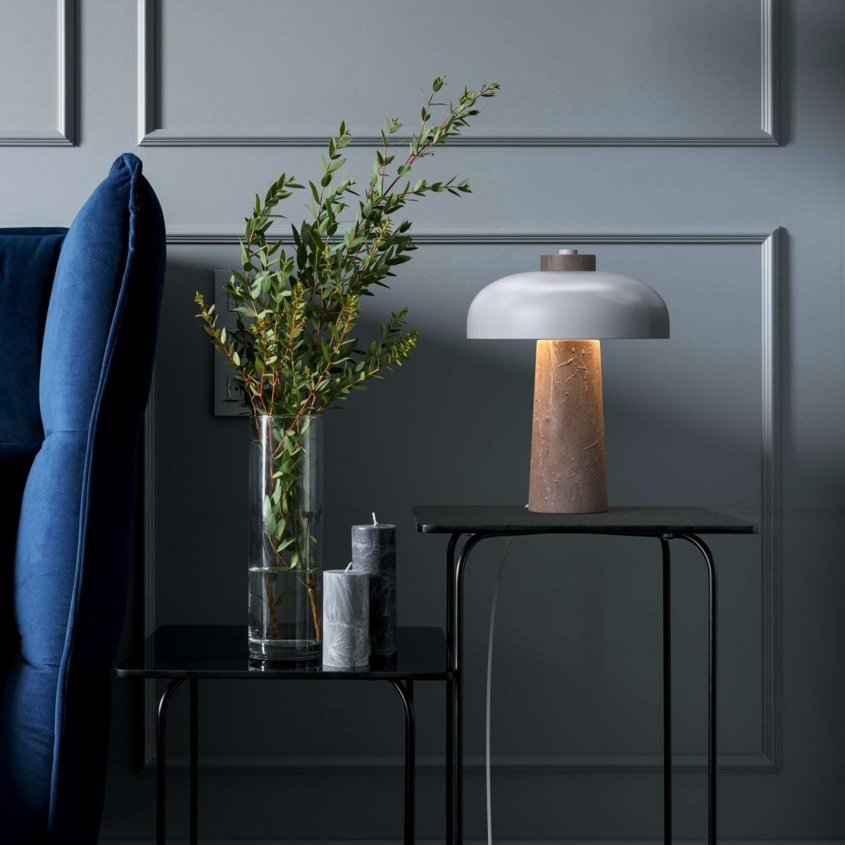 Lámpara de mesa diseño "CEP" - Base mármol - 2 x G9 - Barcelona Led-Decoración