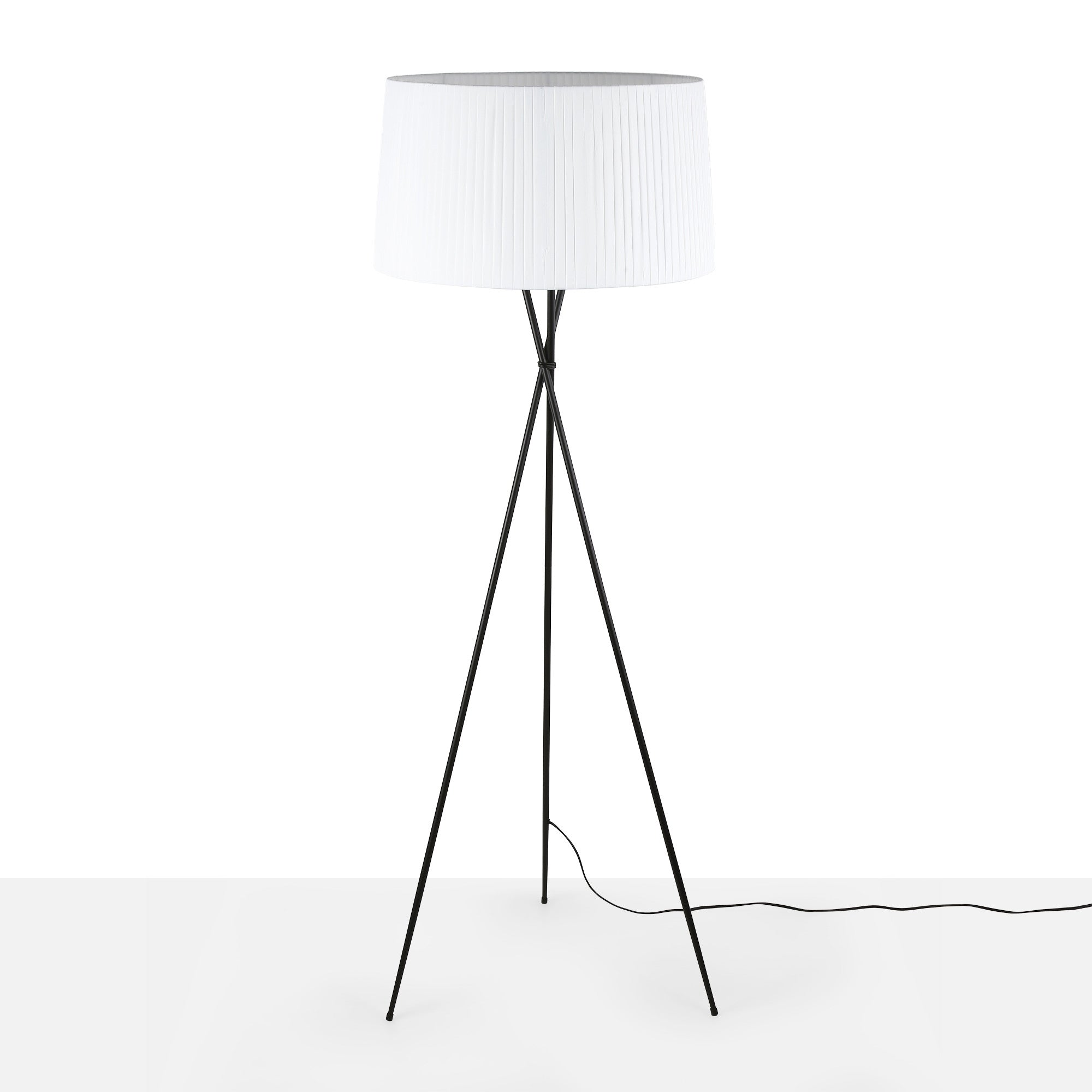 Lámpara de pie trípode "PRON" - Pantalla algodón -  E27 (2)