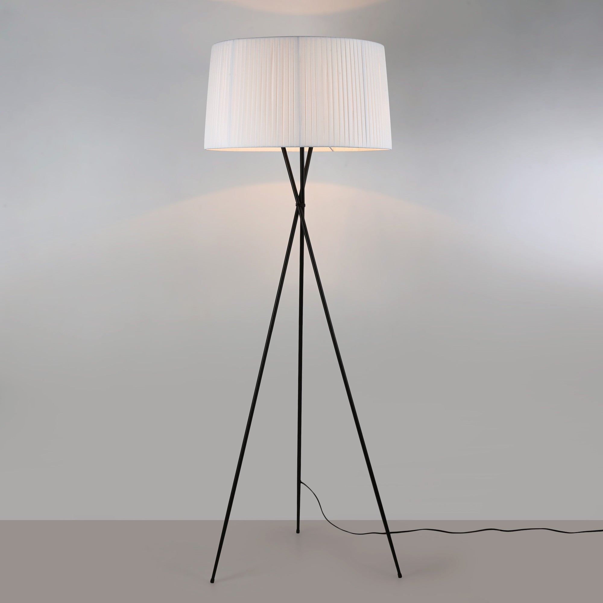 Lámpara de pie trípode "PRON" - Pantalla algodón -  E27 (3)