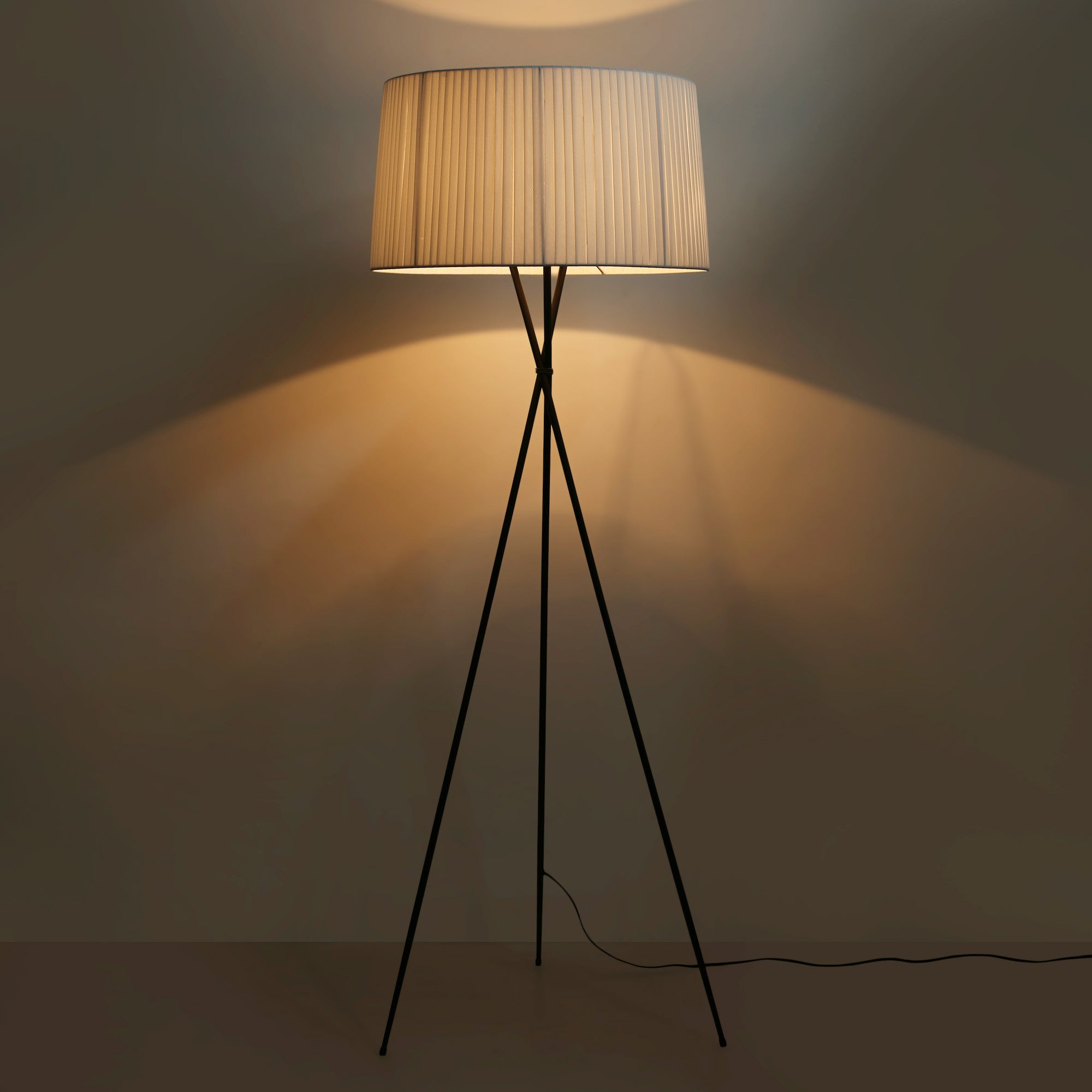 Lámpara de pie trípode "PRON" - Pantalla algodón -  E27 (4)