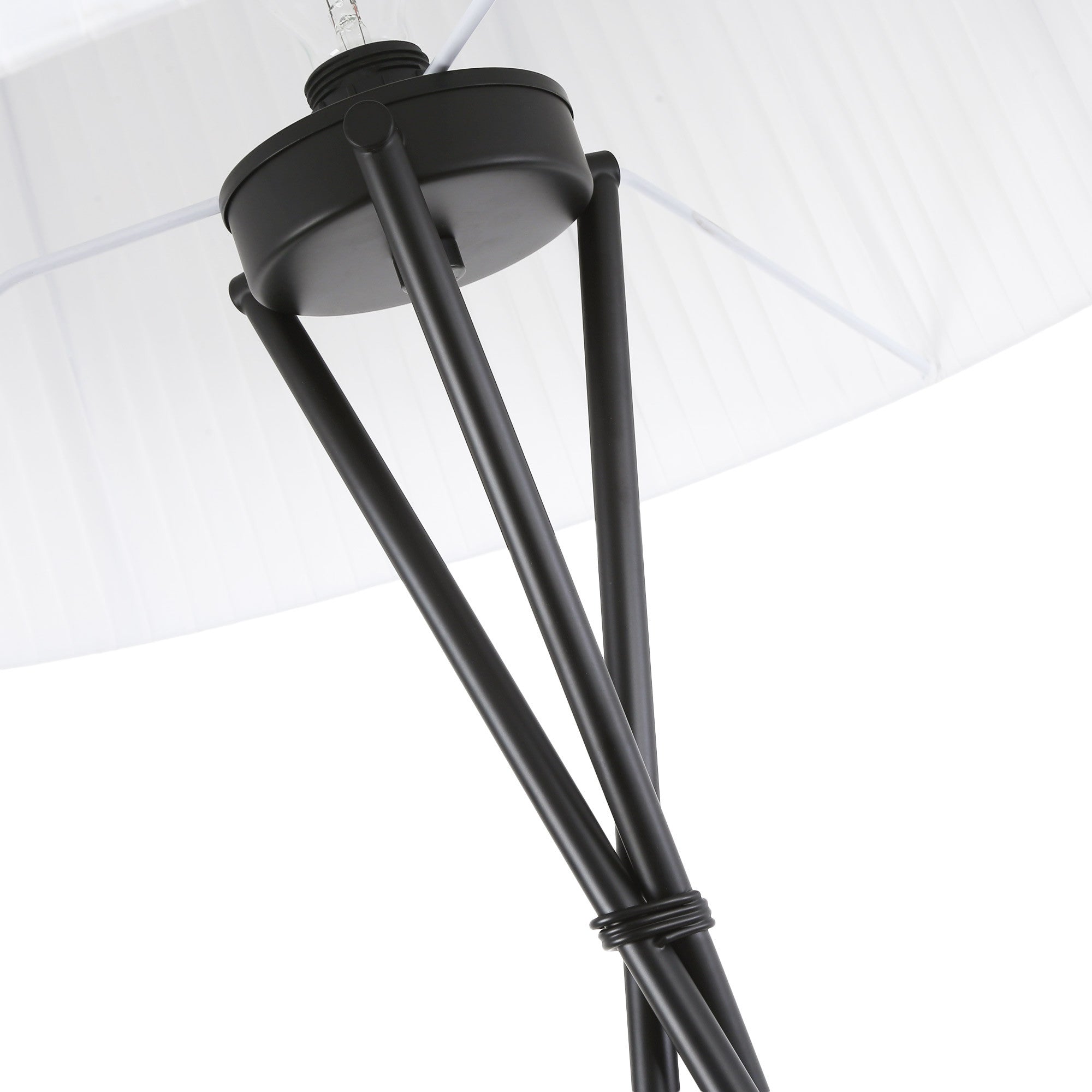 Lámpara de pie trípode "PRON" - Pantalla algodón -  E27 (9)