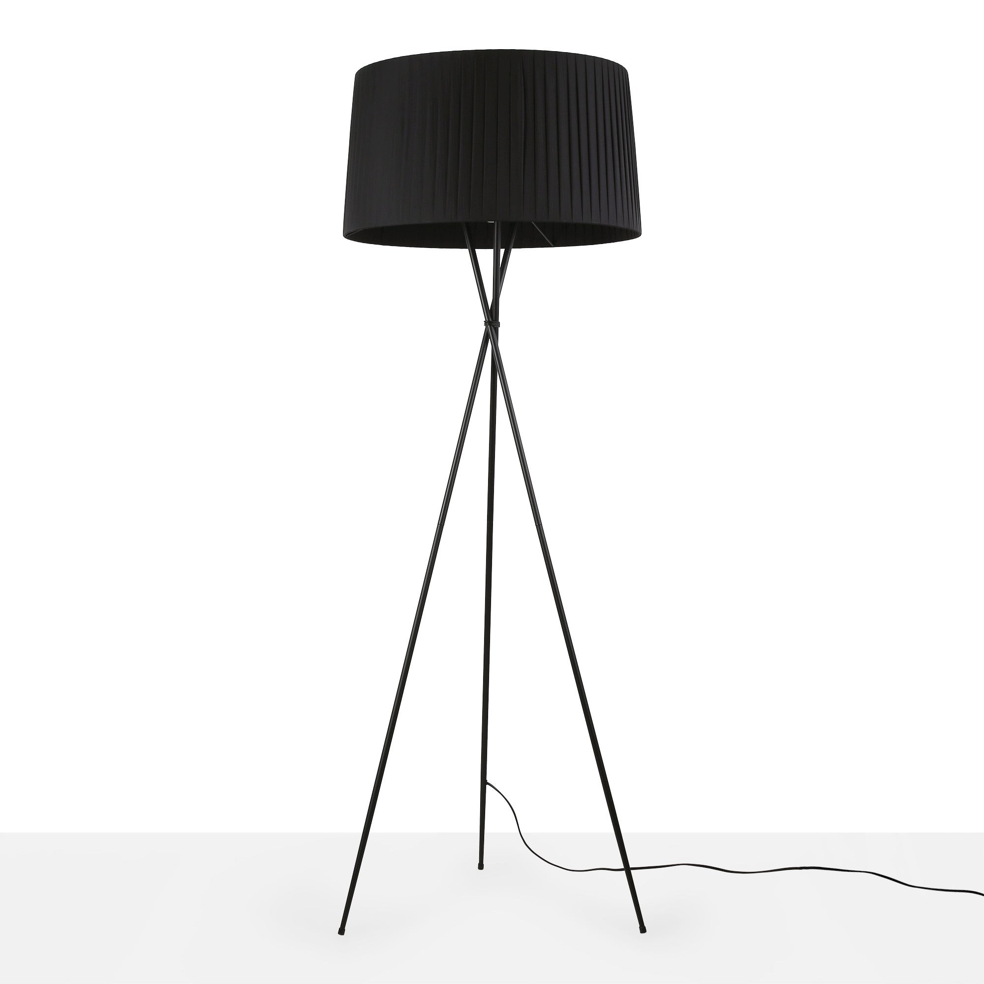 Lámpara de pie trípode "PRON" - Pantalla algodón -  E27 (10)
