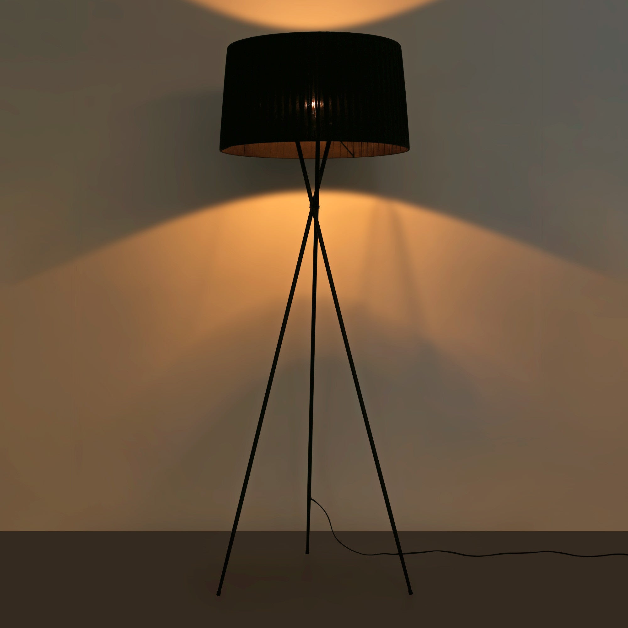 Lámpara de pie trípode "PRON" - Pantalla algodón -  E27 (12)