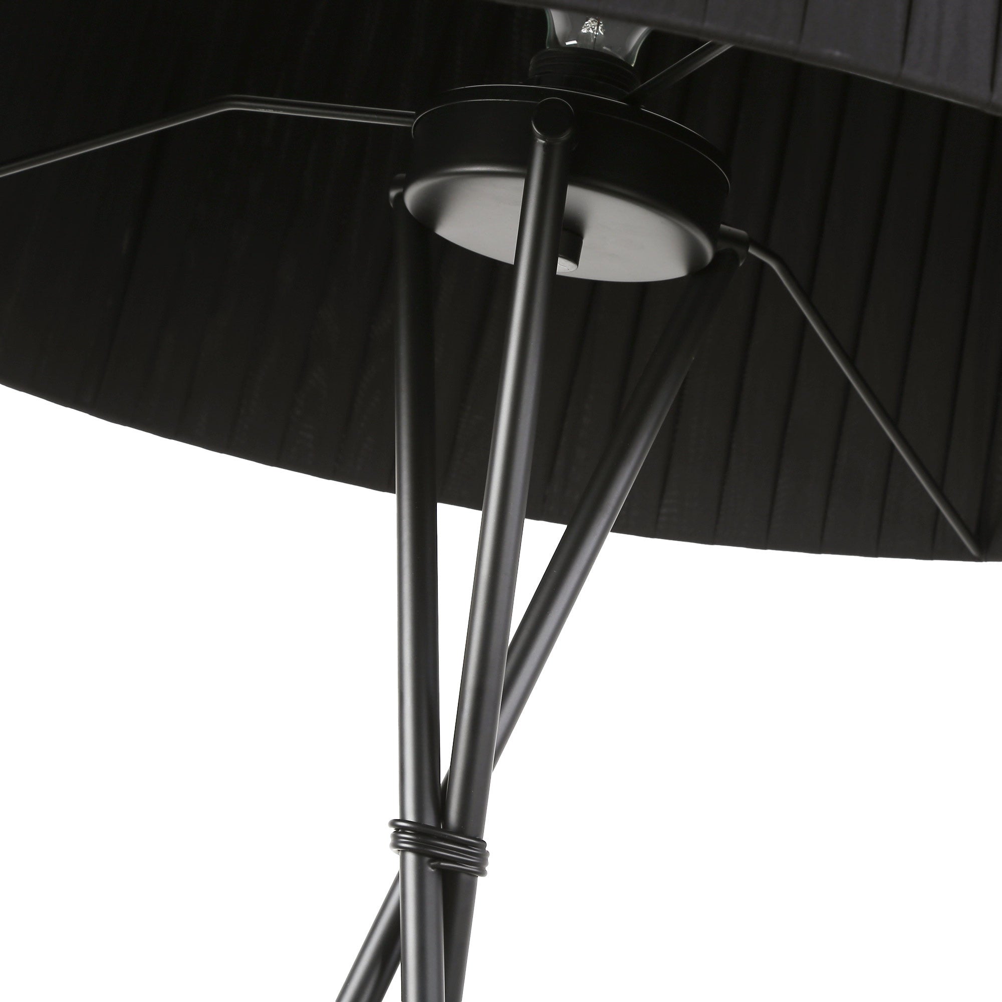 Lámpara de pie trípode "PRON" - Pantalla algodón -  E27 (16)