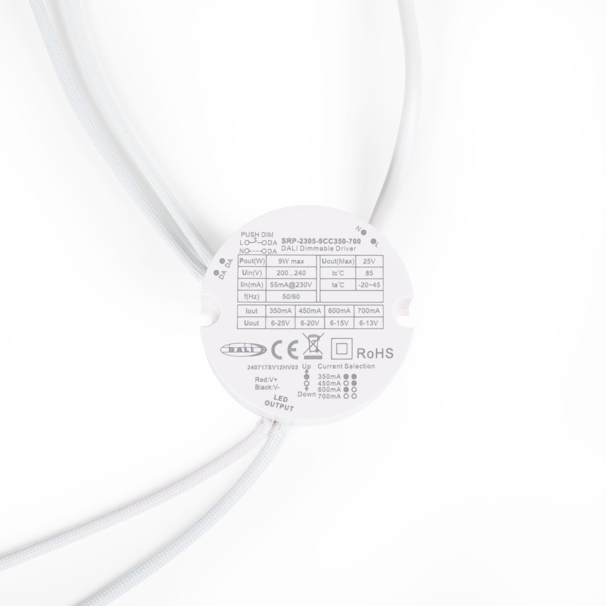 Driver regulable DALI DT6 monocolor - 220-240V - Salida 6-25V DC - 9W (4)