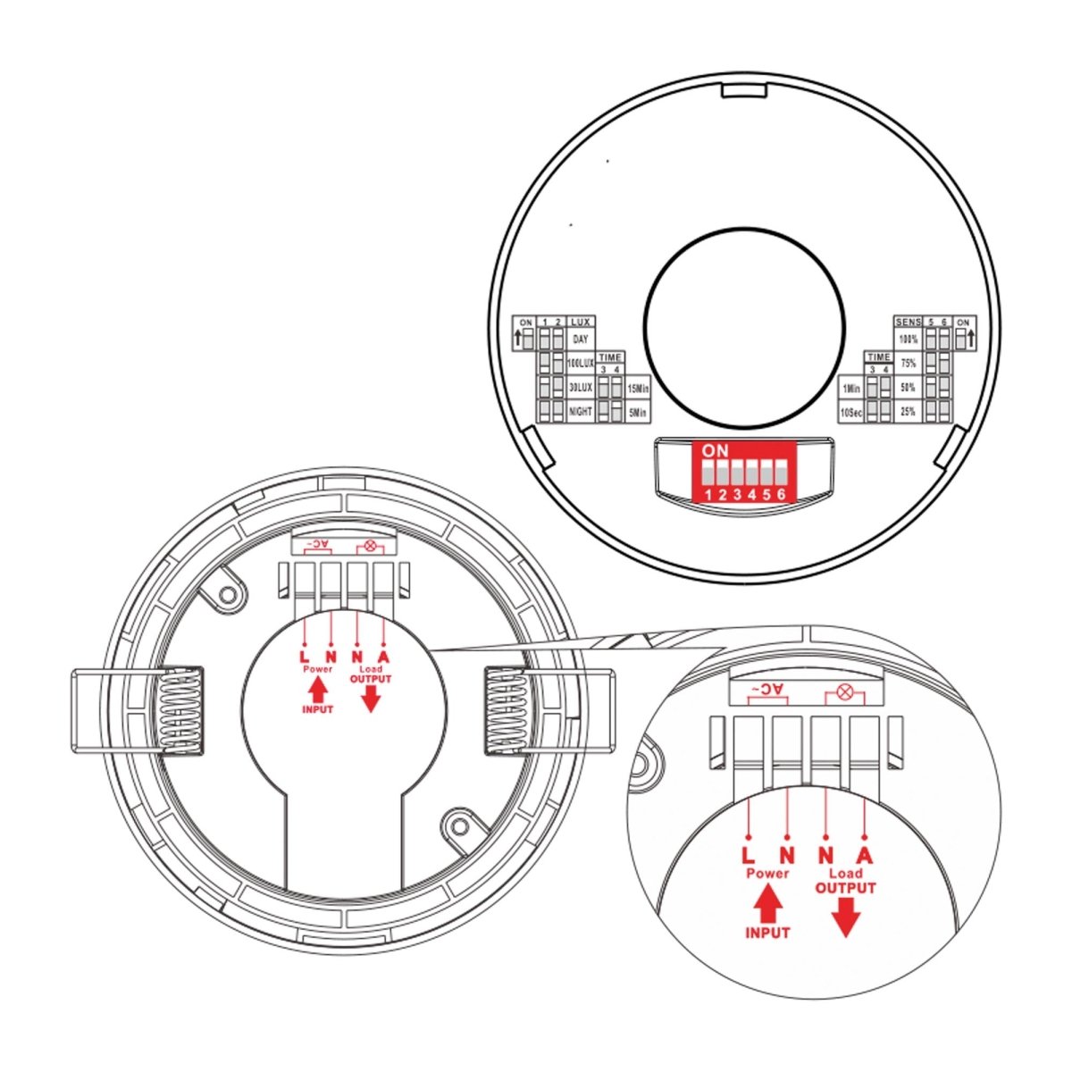 Sensor de movimiento por microondas 2 en 1 - Superficie/ empotrable - DIP Switch - Barcelona Led-