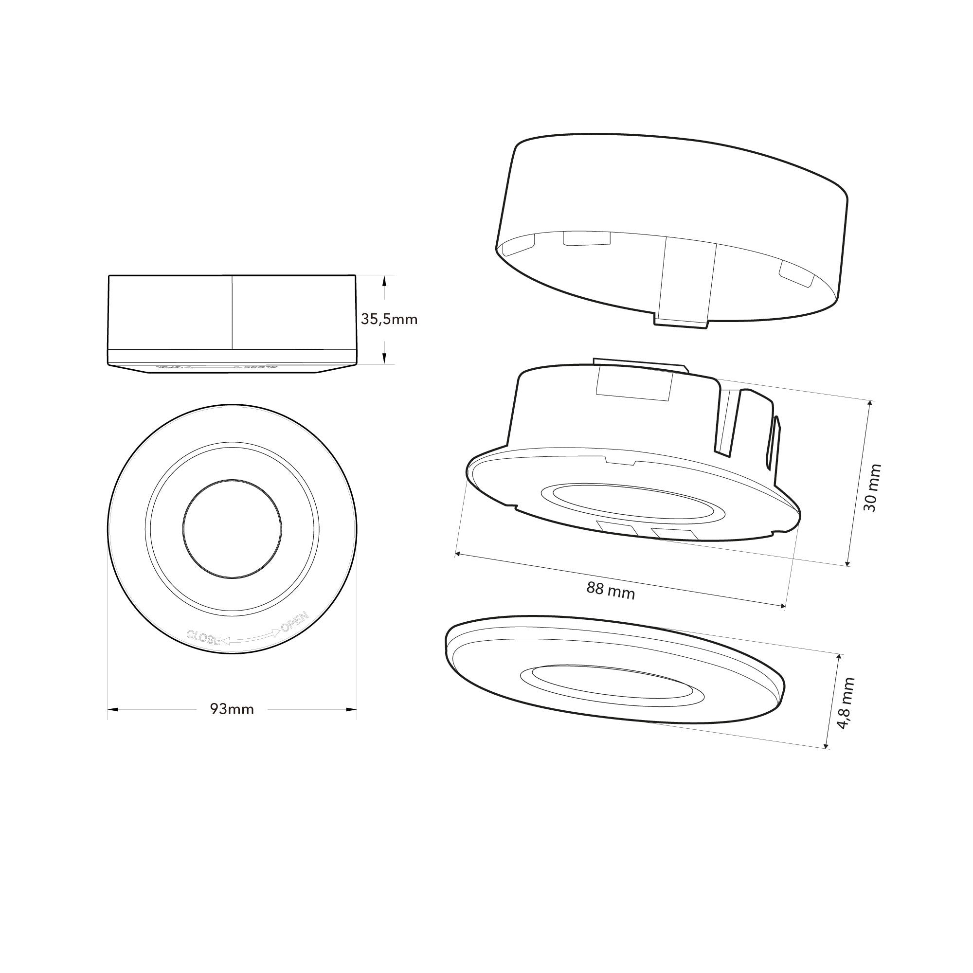 Sensor de movimiento por microondas 2 en 1 - Superficie/ empotrable - DIP Switch (5)
