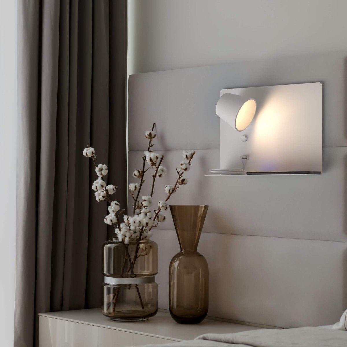 Aplique de pared para lectura con puerto USB "BASKOP" - 6W - Izquierda - Barcelona Led-Decoración