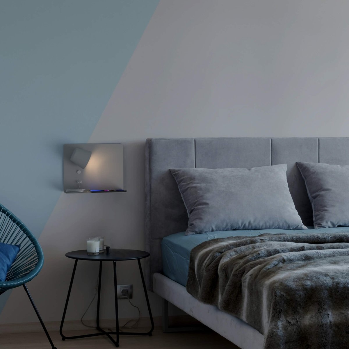 Aplique de pared para lectura con puerto USB "BASKOP" - 6W - Izquierda - Barcelona Led-Decoración