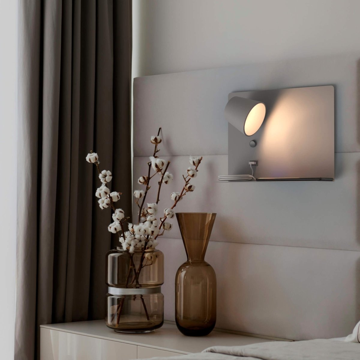 Aplique de pared para lectura con puerto USB "BASKOP" - 6W - Izquierda - Barcelona Led-Decoración