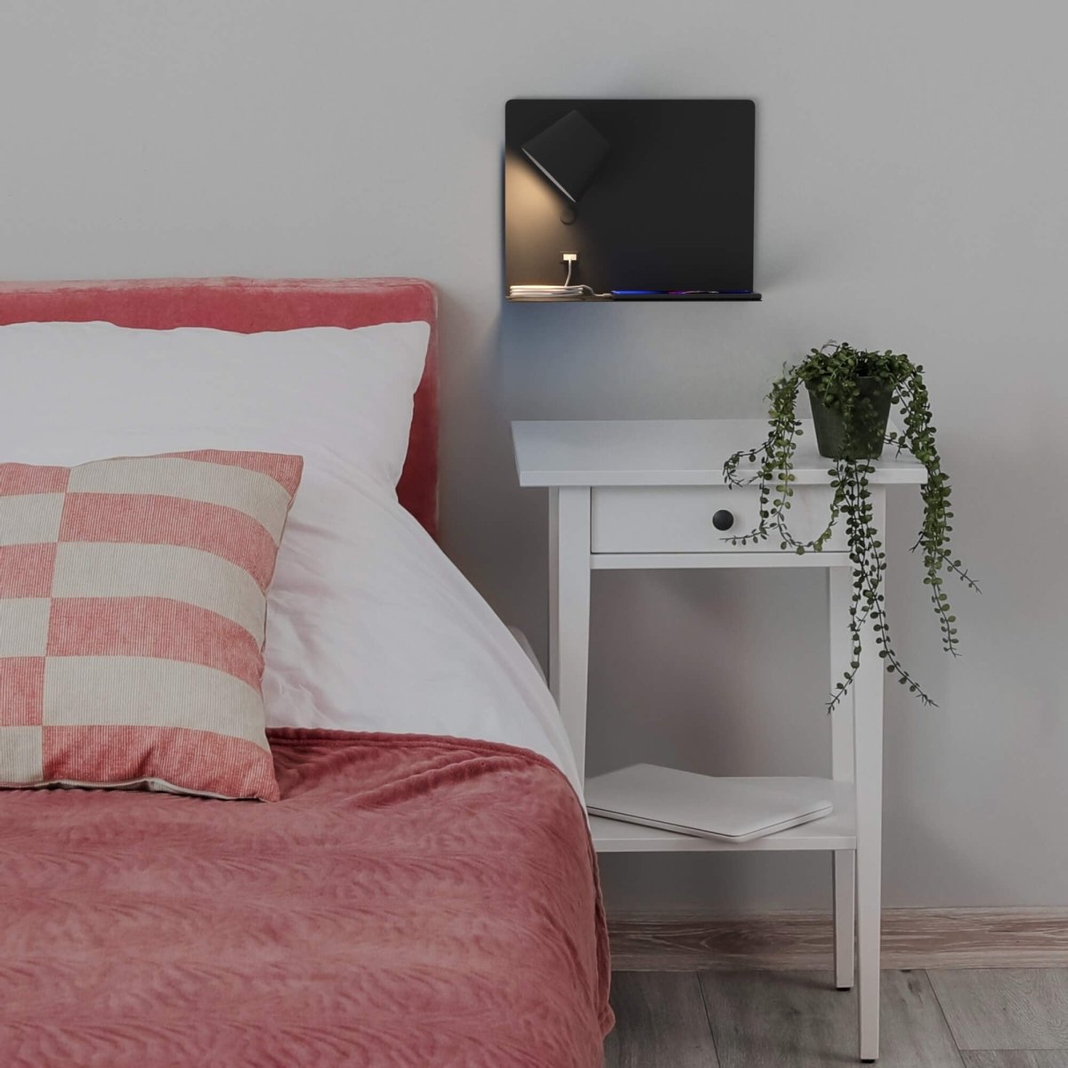 Aplique de pared para lectura con puerto USB "BASKOP" - 6W - Izquierda - Barcelona Led-Decoración