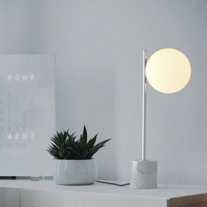 Lámpara de mesa bola cristal "LICRU" - E27 - Ø 15cm (1)