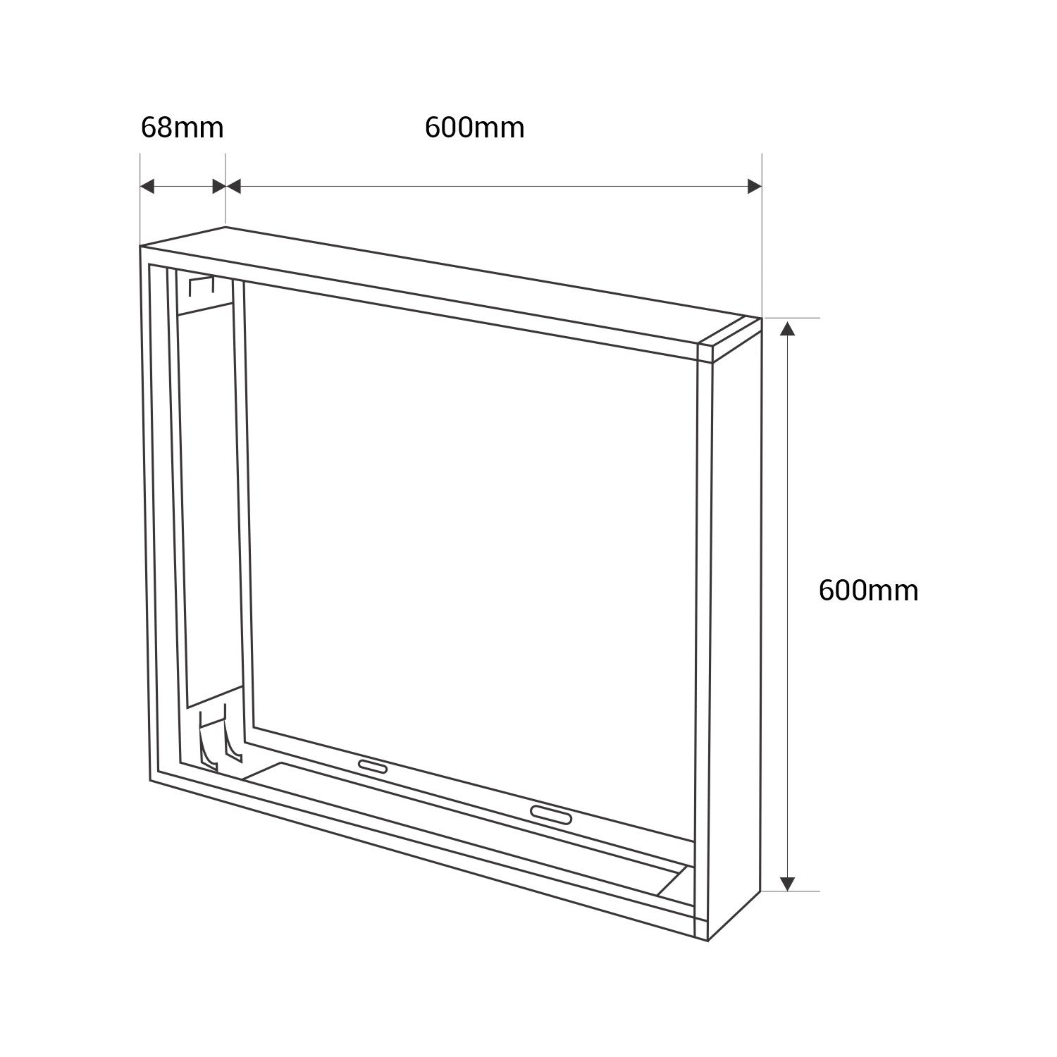 Kit de superficie para panel LED Backlight 60x60 cm (6)