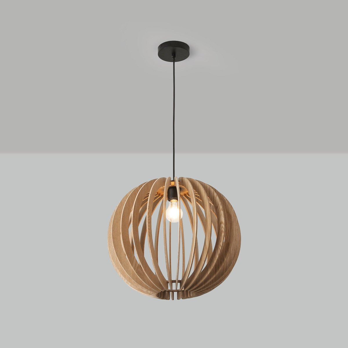 Lámpara colgante madera "BURMA" - Ø 45cm - E27 - Barcelona Led-Decoración
