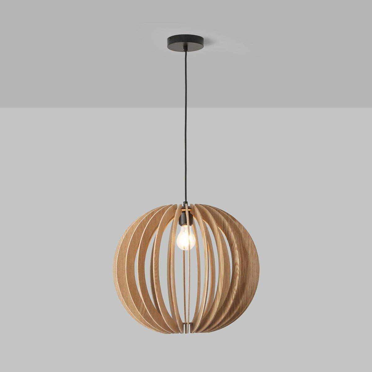 Lámpara colgante madera "BURMA" - Ø 45cm - E27 - Barcelona Led-Decoración