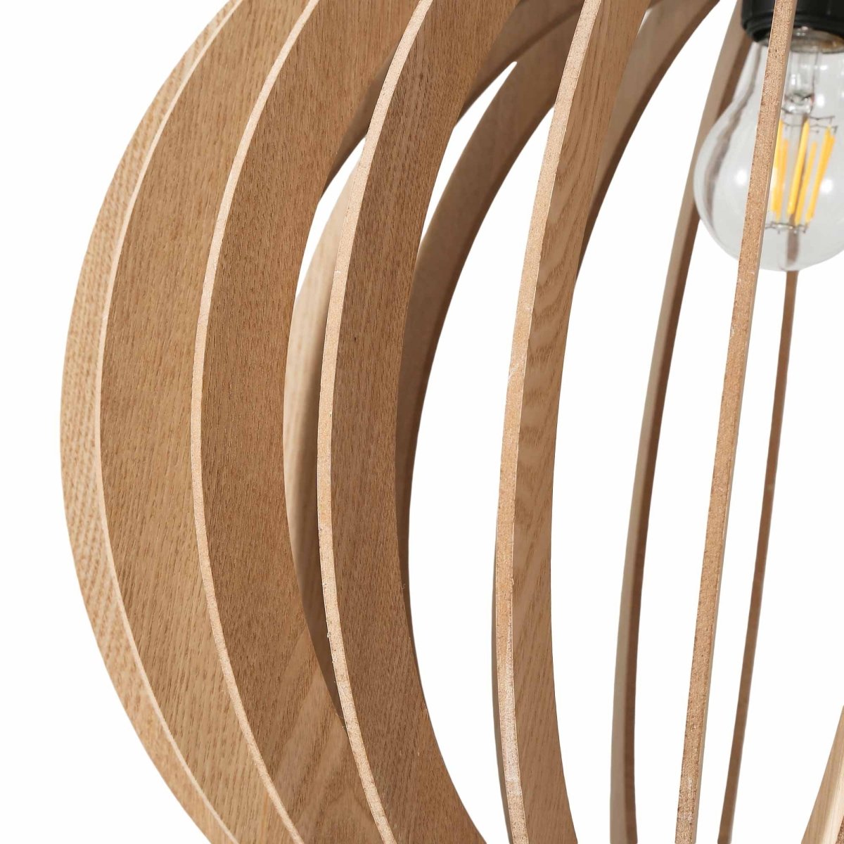 Lámpara colgante madera "BURMA" - Ø 45cm - E27 - Barcelona Led-Decoración