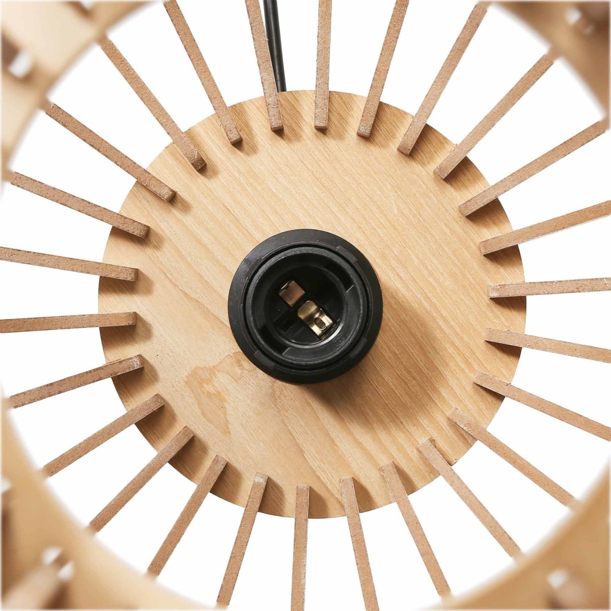 Lámpara colgante madera "BURMA" - Ø 45cm - E27 - Barcelona Led-Decoración
