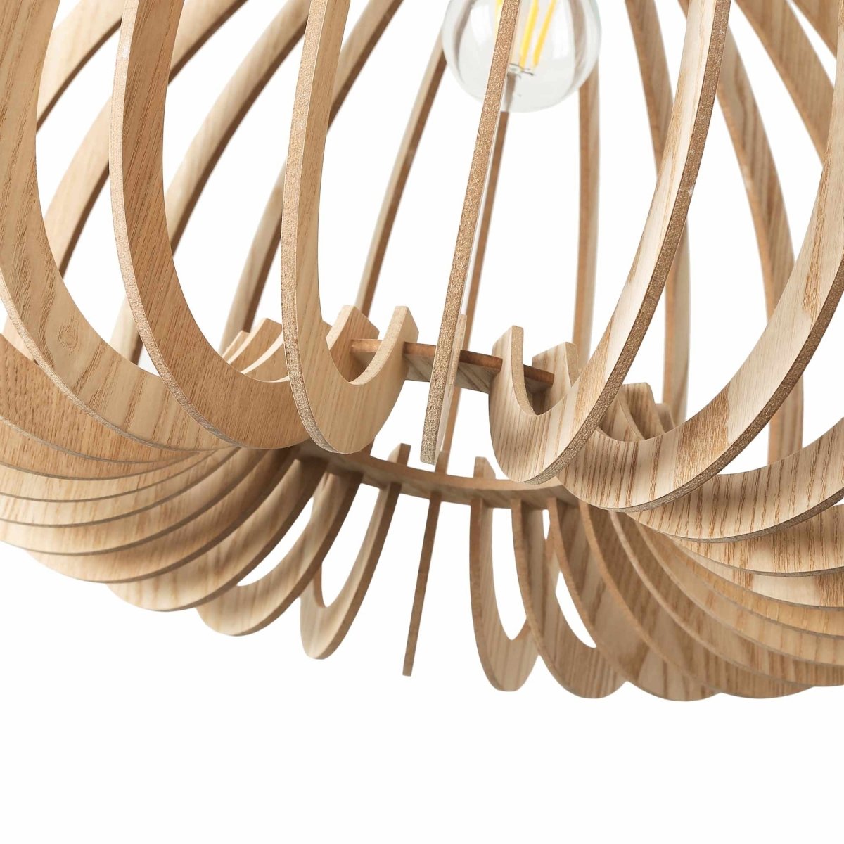 Lámpara colgante madera "MARGE" - Ø 45cm - E27 - Barcelona Led-Decoración