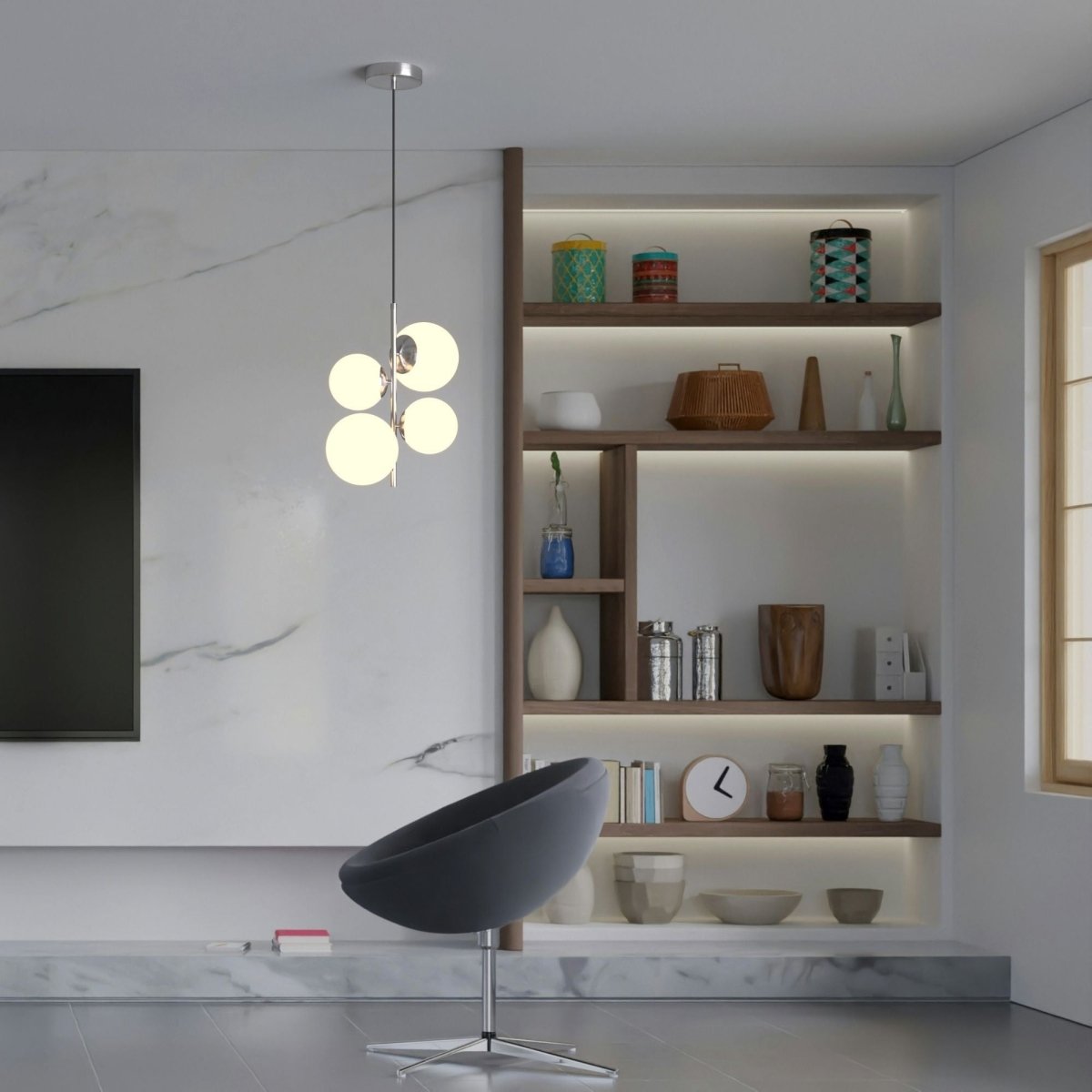 Lámpara colgante bola cristal "TANNA" - E27 - Ø 15cm - Barcelona Led-Decoración
