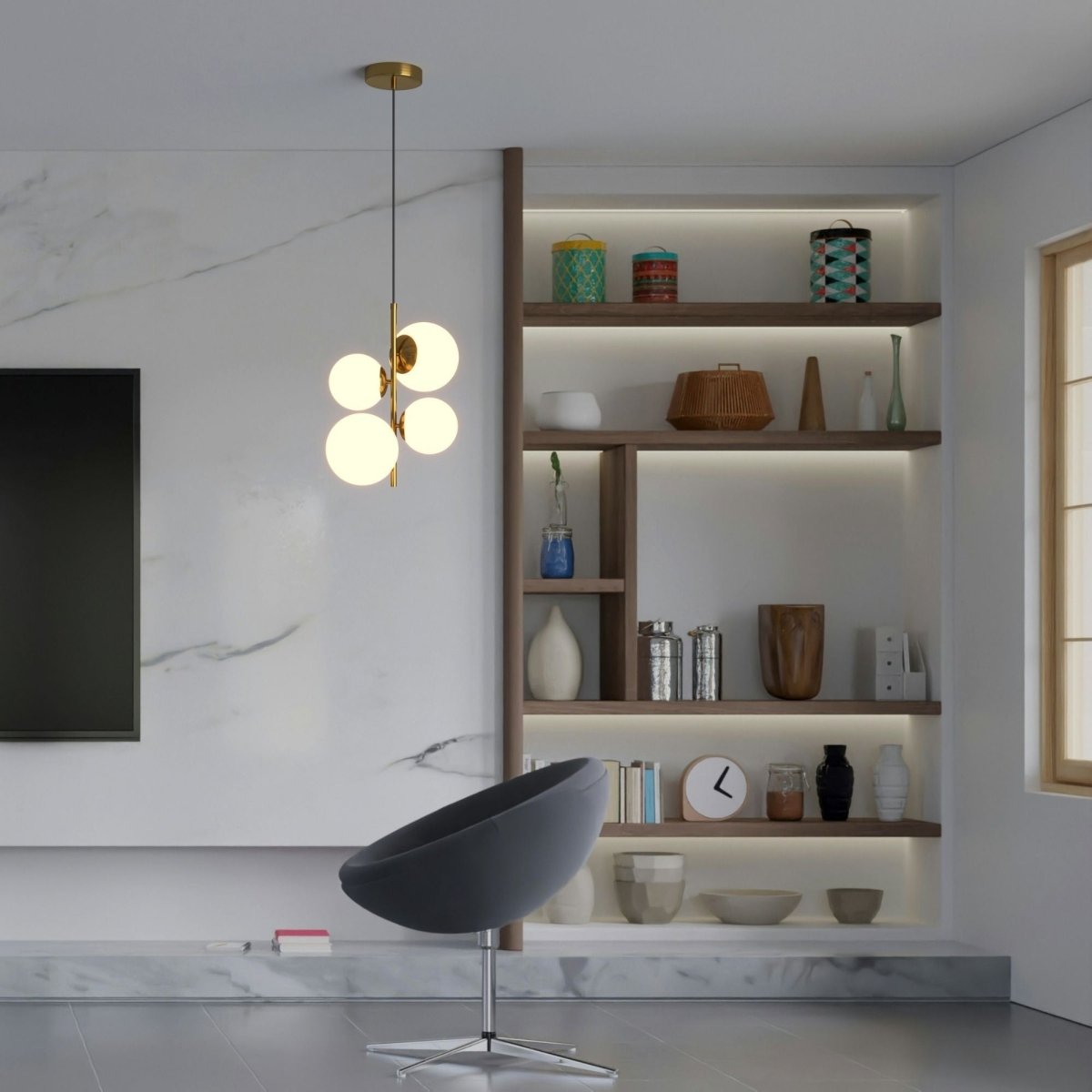 Lámpara colgante bola cristal "TANNA" - E27 - Ø 15cm - Barcelona Led-Decoración