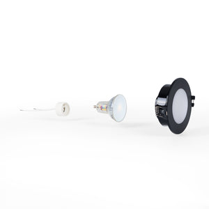 KIT Aro empotrable estanco Ø90mm + Bombilla GU10 6W + Portalámparas (28)