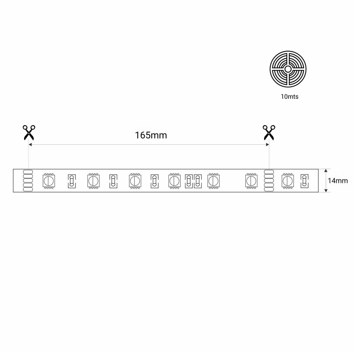 Tira LED solar exterior 40W - 10 metros - IP65 - 2700K (15)