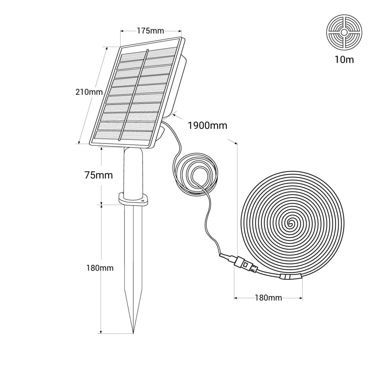 Tira LED solar exterior con mando 40W - 10 metros - IP65 - Disponible RGB y 2700K - Barcelona Led-
