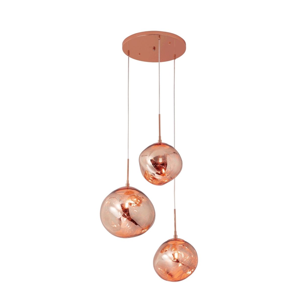 Lámpara colgante cristal triple "KADNIS" - 3 x E27 - Barcelona Led-Decoración