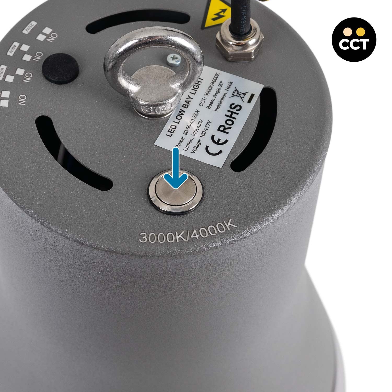 Campana LED comercial CCT - (25W / 40W / 60W / 80W) - Difusor policarbonato - UGR19 - Driver Lifud (11)