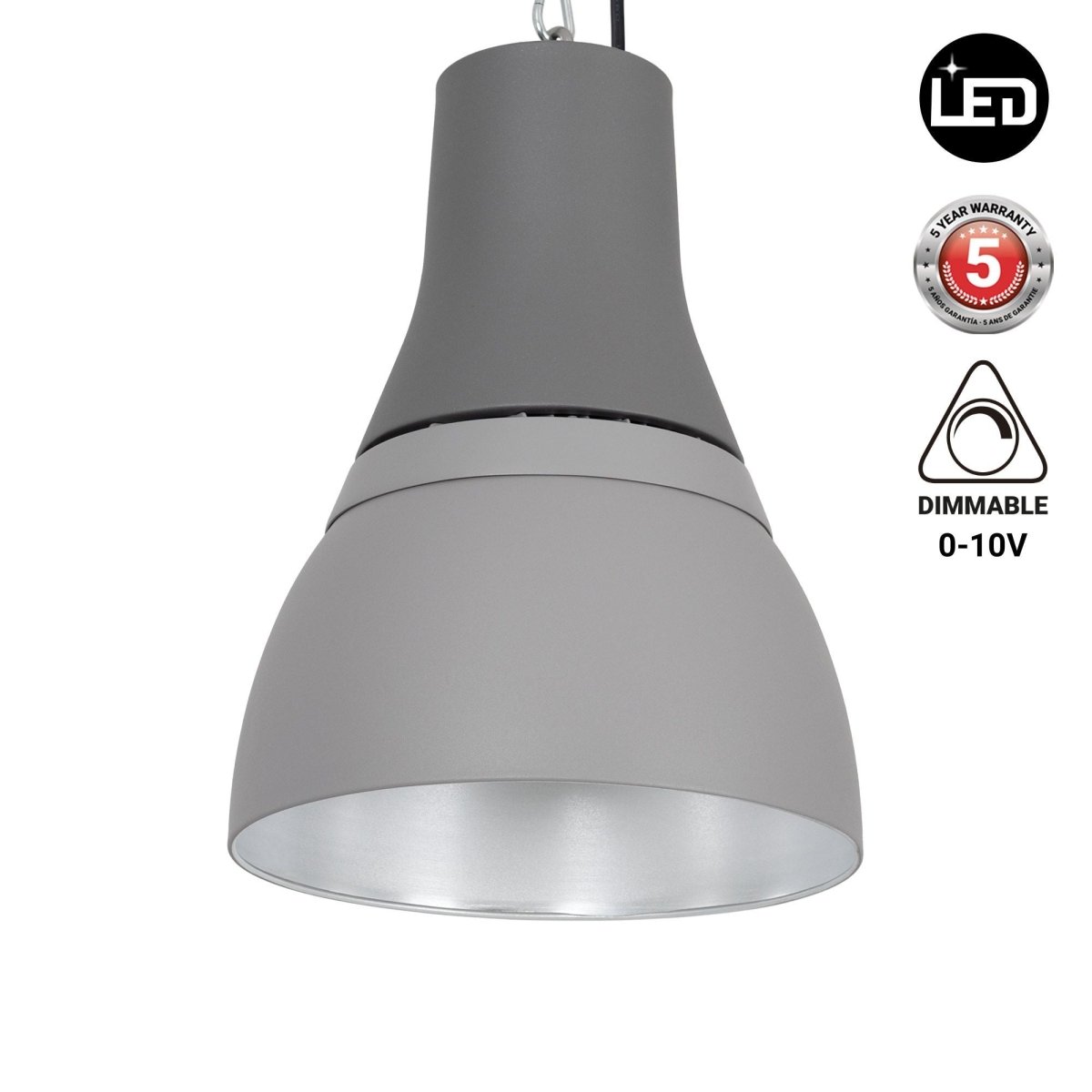 Campana LED comercial CCT -  (25W / 40W /60W / 80W) - Difusor aluminio - UGR19 - Driver Lifud 0-10V - Barcelona Led-
