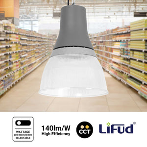 Campana LED comercial CCT - (25W / 40W / 60W / 80W) - Difusor policarbonato - UGR19 - Driver Lifud (1)