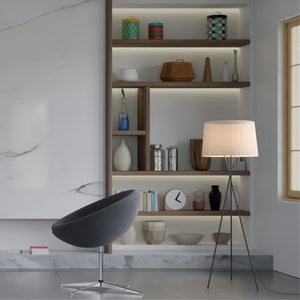 Lámpara de pie trípode "PRON" - Pantalla algodón -  E27 (19)