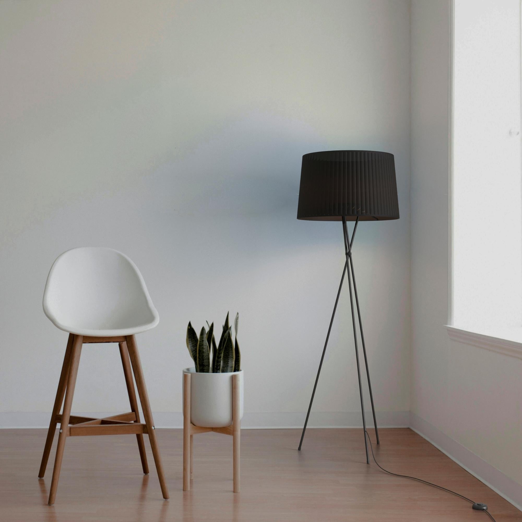 Lámpara de pie trípode "PRON" - Pantalla algodón -  E27 (1)