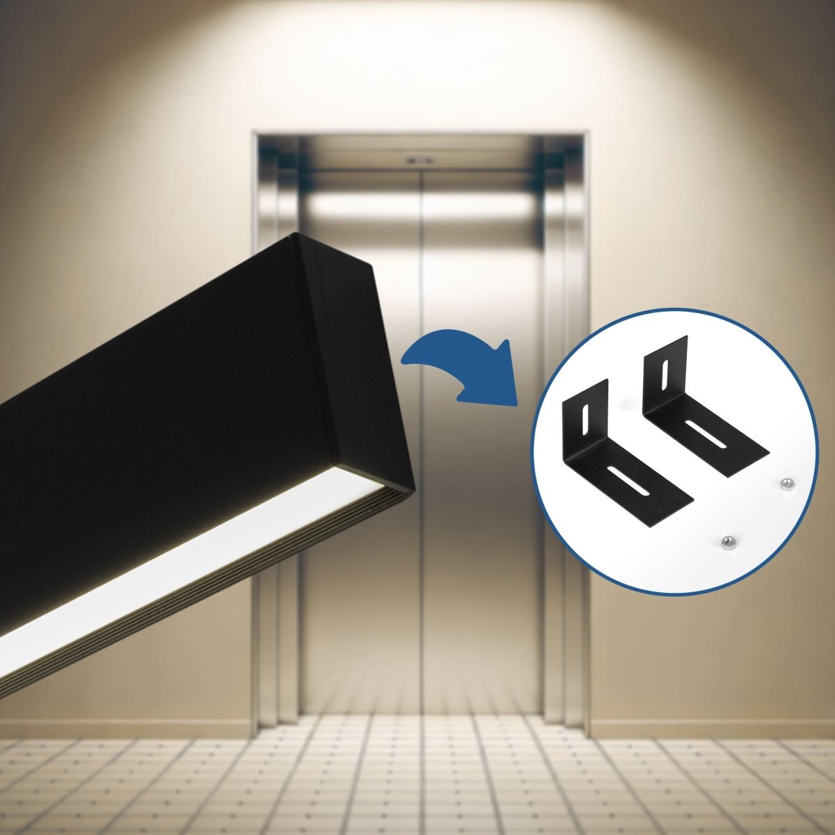 Accesorio para montaje en pared de luminaria lineal B9070 - Barcelona Led-