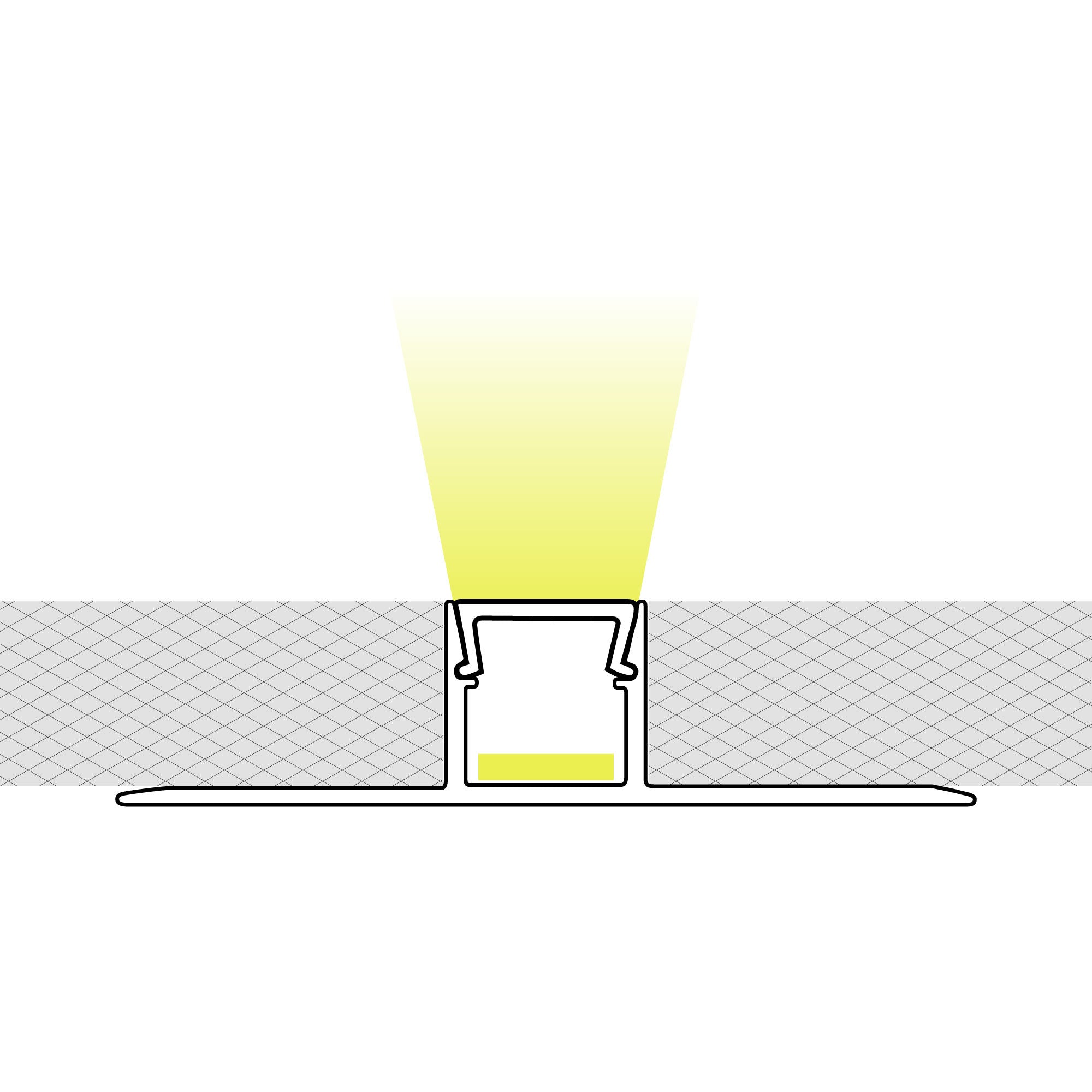Perfil tira LED integración / trimless - 11x12mm - Con difusor - 2 metros (1)
