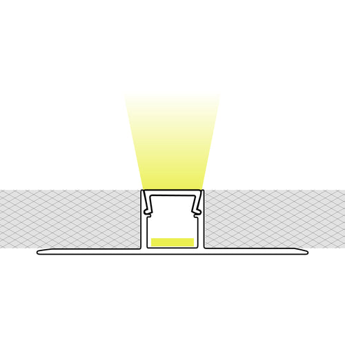 Profilo a scomparsa / trimless per striscia LED - 11x12mm - Con diffusore - 2 metri