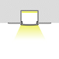 Profile for LED Strip - Recessed / Trimless - 25x25mm - With diffuser - 2 meters 2